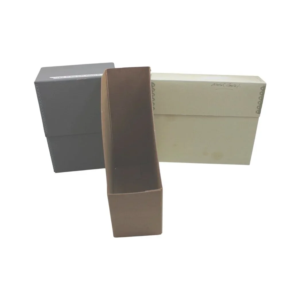 3 Organizer Boxes Magazine Paper Archive Vintage Folder 93216